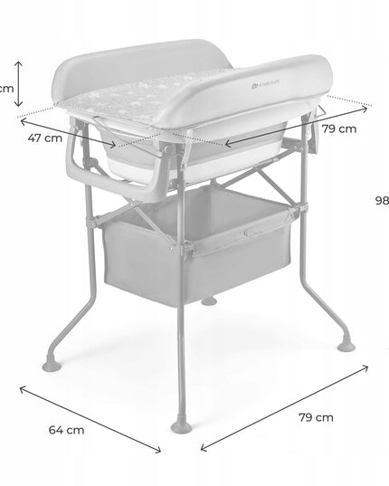 Vonia su pervystymo lenta 5in1, sulenkiama ir kompaktiška BUBBLY, pilka KINDERKRAFT
