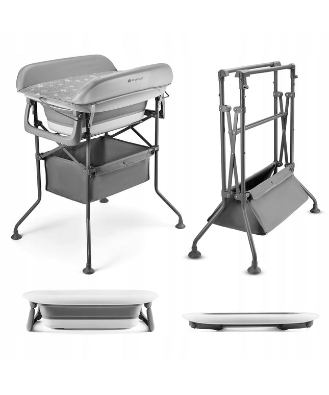 Vonia su pervystymo lenta 5in1, sulenkiama ir kompaktiška BUBBLY, pilka KINDERKRAFT