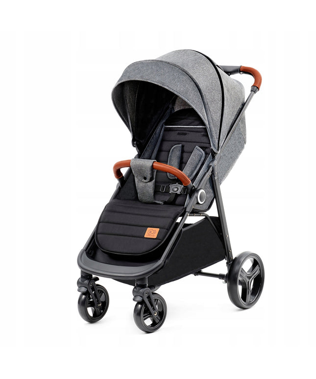 Kinderkraft Vežimėlis 22kg Dideli Ratai Krepšys GRANDEPLUS Pilkas