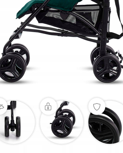 Kinderkraft Vežimėlis Skėtinis Lengvas Sulankstomas TIK Žalias