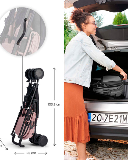 Kinderkraft Sportinis vežimėlis sulankstomas iki 22 kg SIESTA Rožinis