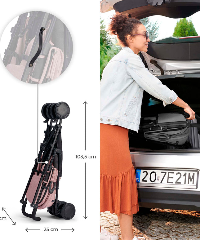 Kinderkraft Sportinis vežimėlis sulankstomas iki 22 kg SIESTA Rožinis