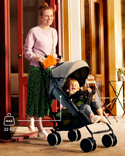 Kinderkraft Vežimėlis Sulankstomas Skėtukas 22kg SIESTA Pilkas