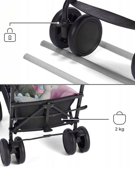 Kinderkraft Vežimėlis Sulankstomas Skėtukas 22kg SIESTA Pilkas