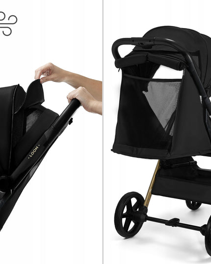 Kinderkraft Vežimėlis iki 22 kg Lengvas ir manevringas LOOM Juodas