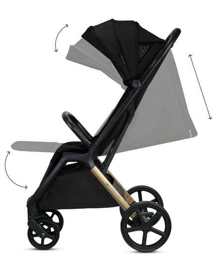 Kinderkraft Vežimėlis iki 22 kg Lengvas ir manevringas LOOM Juodas