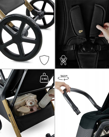 Kinderkraft Vežimėlis iki 22 kg Lengvas ir manevringas LOOM Juodas