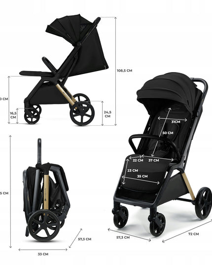 Kinderkraft Vežimėlis iki 22 kg Lengvas ir manevringas LOOM Juodas