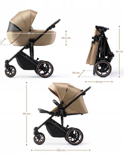 Kinderkraft Daugiafunkcis vežimėlis 2in1 Lopšys + Sportinė dalis PRIME 2 Bėžinis