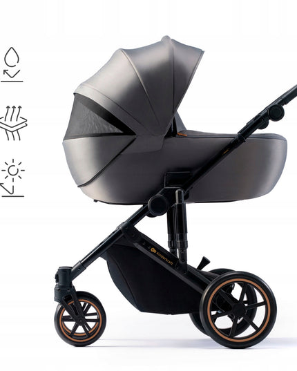 Kinderkraft Daugiafunkcis vežimėlis 2in1 Lopšys Sportinė dalis PRIME 2 Pilkas