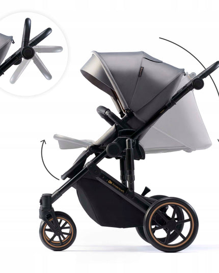 Kinderkraft Daugiafunkcis vežimėlis 2in1 Lopšys Sportinė dalis PRIME 2 Pilkas