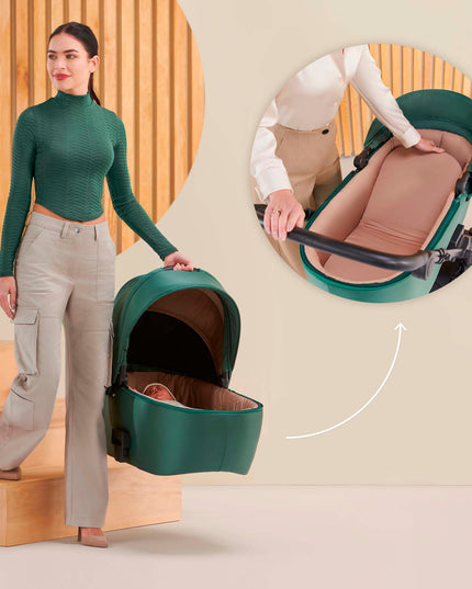 Kinderkraft Daugiafunkcis vežimėlis 2in1 Lopšys Sportinė dalis PRIME 2 Pilkas