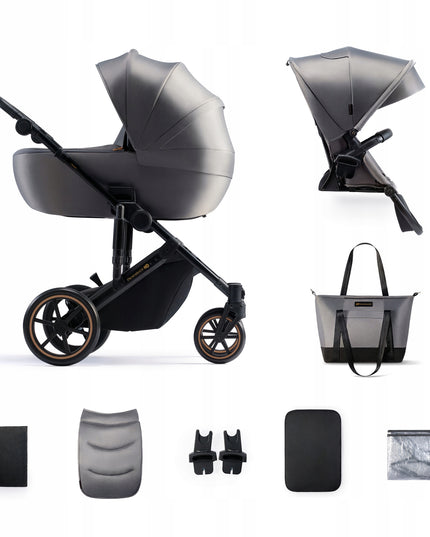 Kinderkraft Daugiafunkcis vežimėlis 2in1 Lopšys Sportinė dalis PRIME 2 Pilkas