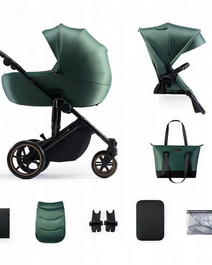 Kinderkraft Daugiafunkcis vežimėlis 2in1 lopšys ir sportinė dalis PRIME 2 žalias