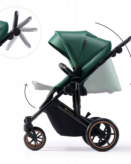 Kinderkraft Daugiafunkcis vežimėlis 2in1 lopšys ir sportinė dalis PRIME 2 žalias