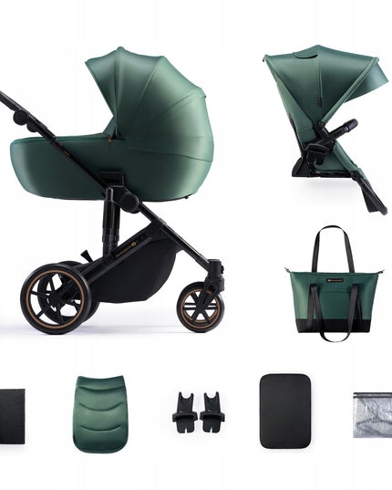 Kinderkraft Daugiafunkcis vežimėlis 2in1 lopšys ir sportinė dalis PRIME 2 žalias