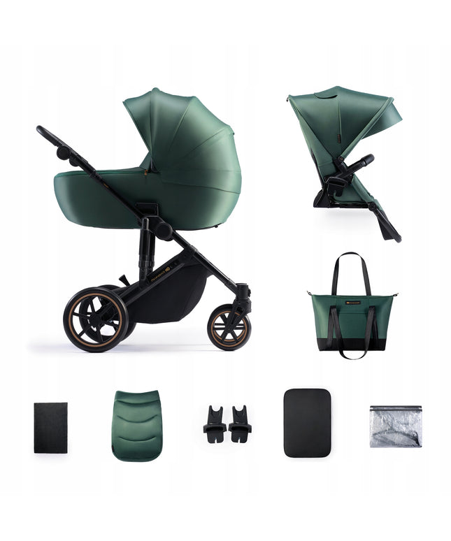 Kinderkraft Daugiafunkcis vežimėlis 2in1 lopšys ir sportinė dalis PRIME 2 žalias