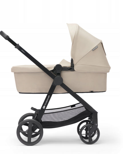 Kinderkraft Daugiafunkcis vežimėlis 3in1 su lopšiu NEWLY ir autokėdute MINK PRO, smėlio spalvos