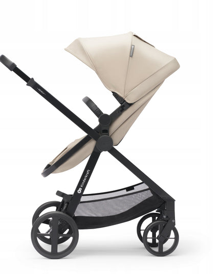 Kinderkraft Daugiafunkcis vežimėlis 3in1 su lopšiu NEWLY ir autokėdute MINK PRO, smėlio spalvos