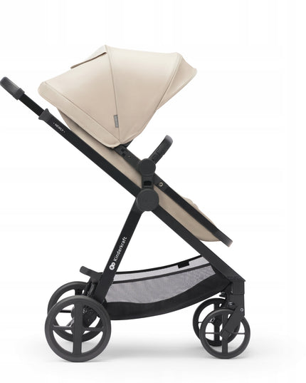 Kinderkraft Daugiafunkcis vežimėlis 3in1 su lopšiu NEWLY ir autokėdute MINK PRO, smėlio spalvos