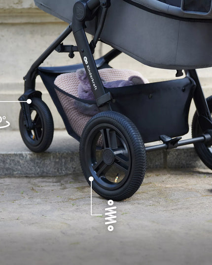 Kinderkraft Daugiafunkcis Vežimėlis 3in1 MOOV 2 AIR Automobilinė Kėdutė MINK PRO Juodas