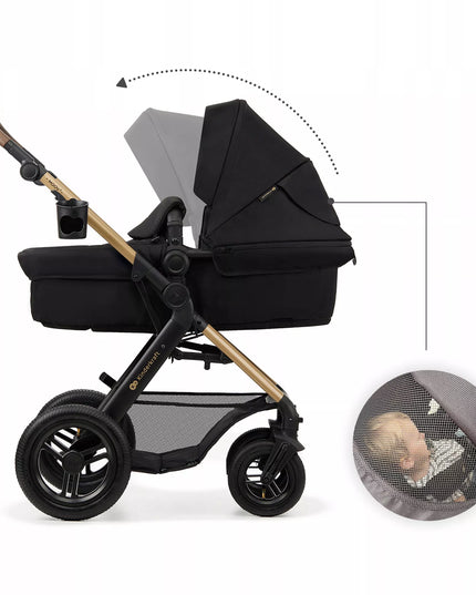 Kinderkraft Daugiafunkcis Vežimėlis 3in1 MOOV 2 AIR Automobilinė Kėdutė MINK PRO Juodas