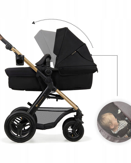 Kinderkraft Daugiafunkcis Vežimėlis 3in1 MOOV 2 AIR Automobilinė Kėdutė MINK PRO Juodas