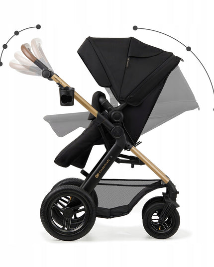 Kinderkraft Daugiafunkcis Vežimėlis 3in1 MOOV 2 AIR Automobilinė Kėdutė MINK PRO Juodas