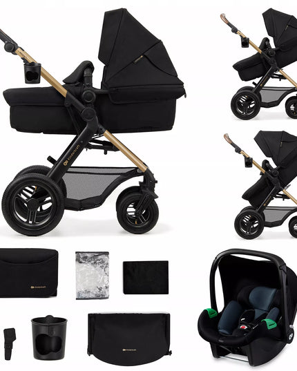Kinderkraft daugiafunkcis vežimėlis 3 viename MOOV 2 AIR su autokėdute MINK PRO, juodas