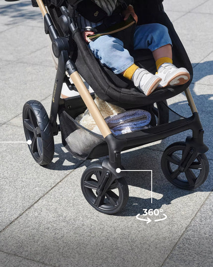 Kinderkraft Daugiafunkcinis vežimėlis 3in1 MOOV 2 su automobiline kėdute MINK PRO Juodas