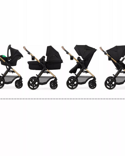 Kinderkraft Daugiafunkcinis vežimėlis 3in1 MOOV 2 su automobiline kėdute MINK PRO Juodas
