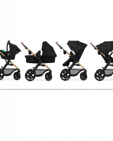 Kinderkraft Daugiafunkcinis vežimėlis 3in1 MOOV 2 su automobiline kėdute MINK PRO Juodas