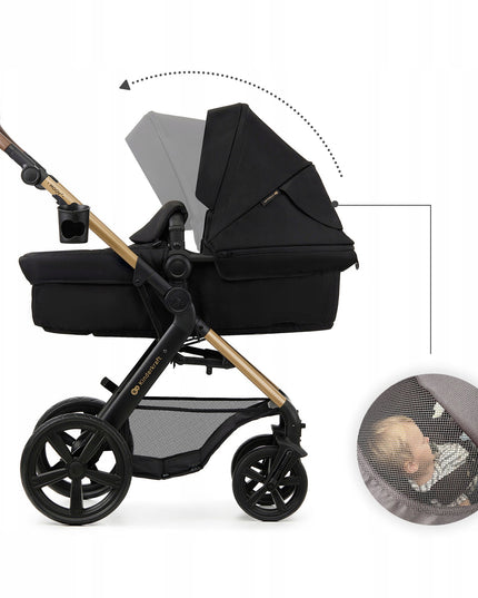 Kinderkraft Daugiafunkcinis vežimėlis 3in1 MOOV 2 su automobiline kėdute MINK PRO Juodas