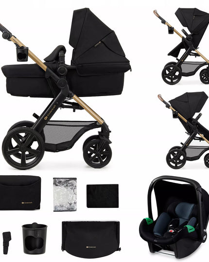 Kinderkraft Daugiafunkcinis vežimėlis 3in1 MOOV 2 su automobiline kėdute MINK PRO Juodas