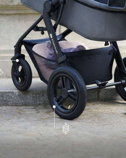 Kinderkraft Daugiafunkcis vežimėlis 3in1, sportinis vežimėlis, automobilinė kėdutė MOOV 2XL AIR Juodas