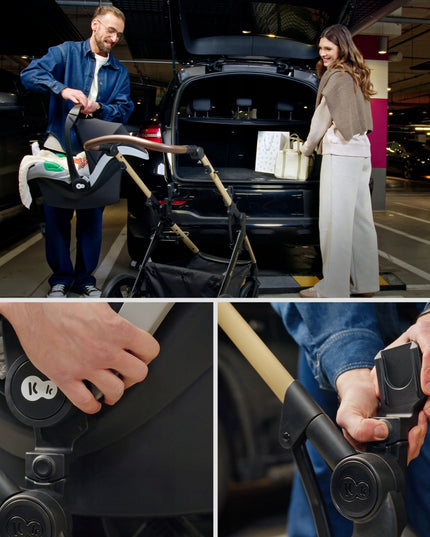 Kinderkraft Daugiafunkcis vežimėlis 3in1, sportinis vežimėlis, automobilinė kėdutė MOOV 2XL AIR Juodas