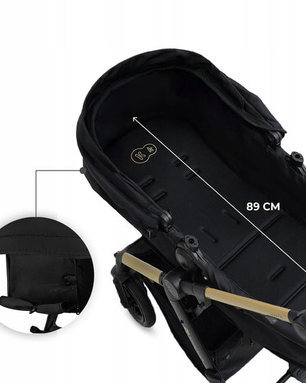 Kinderkraft Daugiafunkcis vežimėlis 3in1, sportinis vežimėlis, automobilinė kėdutė MOOV 2XL AIR Juodas