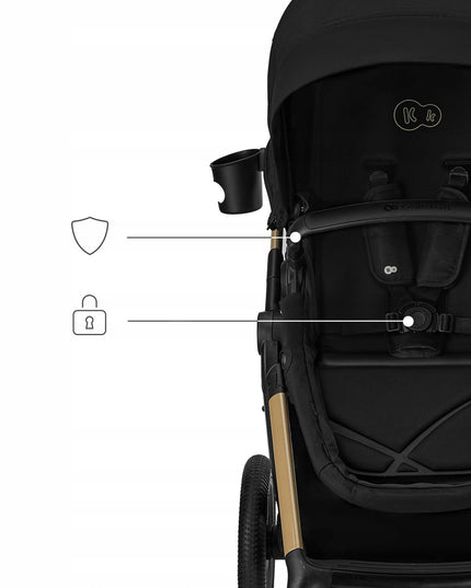 Kinderkraft Daugiafunkcis vežimėlis 3in1, sportinis vežimėlis, automobilinė kėdutė MOOV 2XL AIR Juodas