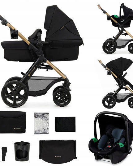 Kinderkraft Daugiafunkcis vežimėlis 3in1, sportinis vežimėlis, automobilinė kėdutė MOOV 2XL AIR Juodas