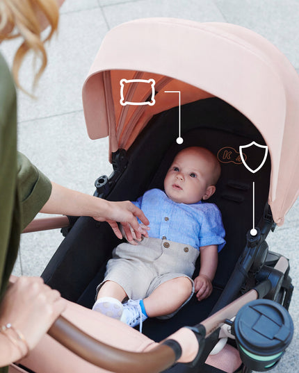 Kinderkraft Daugiafunkcinis vežimėlis 4in1 MOOV 2 su kėdute ir baze MINK PRO Juodas