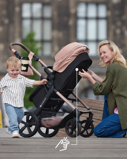 Kinderkraft Daugiafunkcinis vežimėlis 4in1 MOOV 2 su kėdute ir baze MINK PRO Juodas