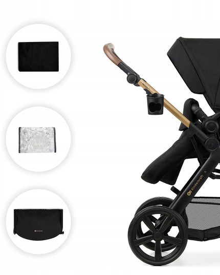 Kinderkraft Daugiafunkcinis vežimėlis 4in1 MOOV 2 su kėdute ir baze MINK PRO Juodas