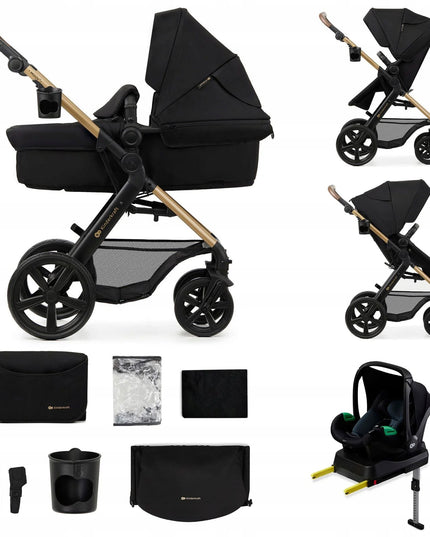 Kinderkraft Daugiafunkcinis vežimėlis 4in1 MOOV 2 su kėdute ir baze MINK PRO Juodas