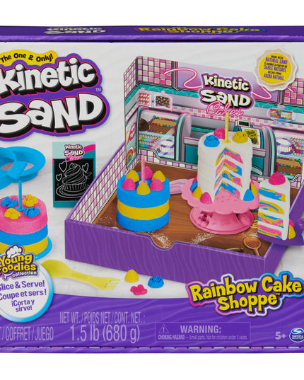 Kinetic Sand konditerijos parduotuvė „Rainbow Cake Shoppe“ – kinetinis smėlis su tortų formavimo priedais