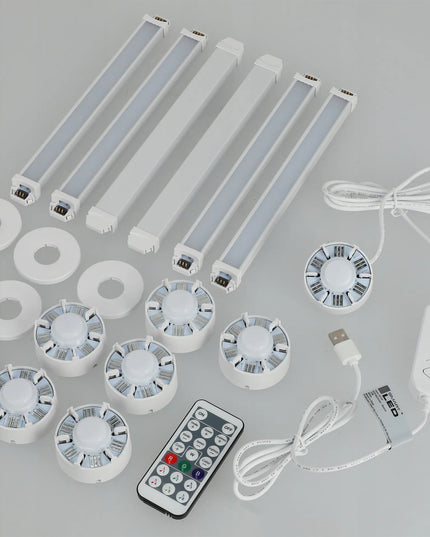 Modulinė LED sieninė lempa RGB su garso jutikliu ir nuotolinio valdymo pultu