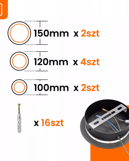 Sieninis LED šviestuvas Smartled juodas apskritimas 50W