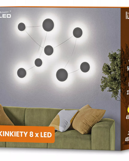 Sieninis LED šviestuvas Smartled juodas apskritimas 50W