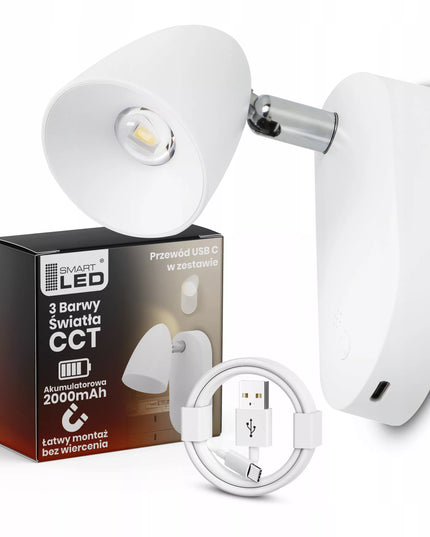 Belaidis LED sieninis šviestuvas Smartled, CCT reguliuojamas, magnetinis, nešiojamas
