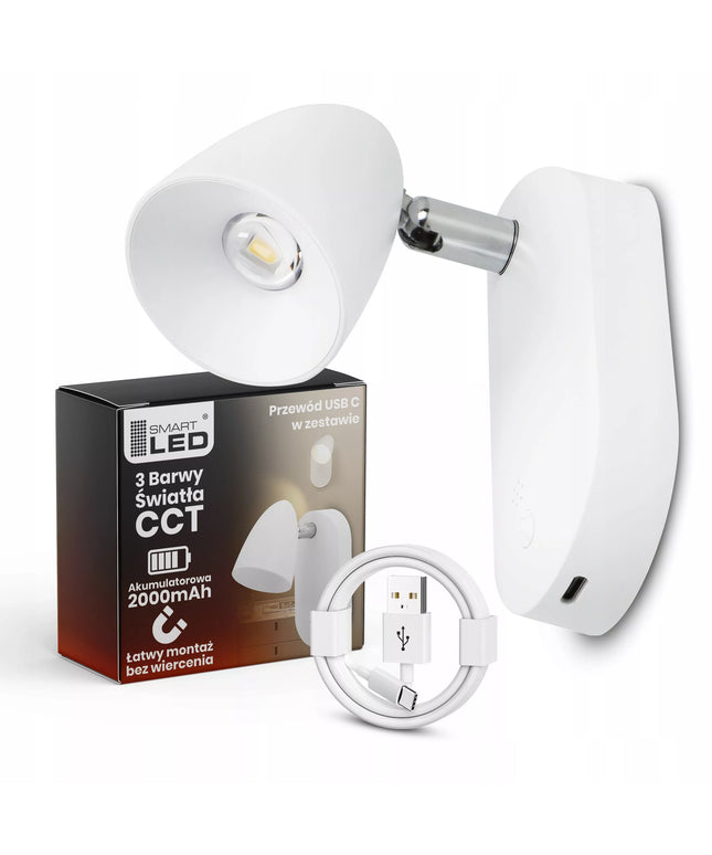 Belaidis LED sieninis šviestuvas Smartled, CCT reguliuojamas, magnetinis, nešiojamas