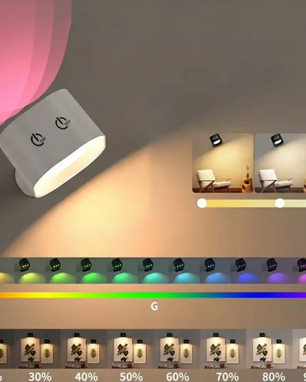 Smartled sieninis LED šviestuvas, akumuliatorinis, RGB CCT, reguliuojamas, magnetinis